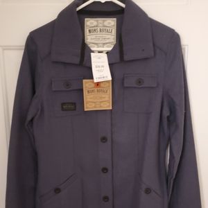 Blue casual button down shirt, heavy wool